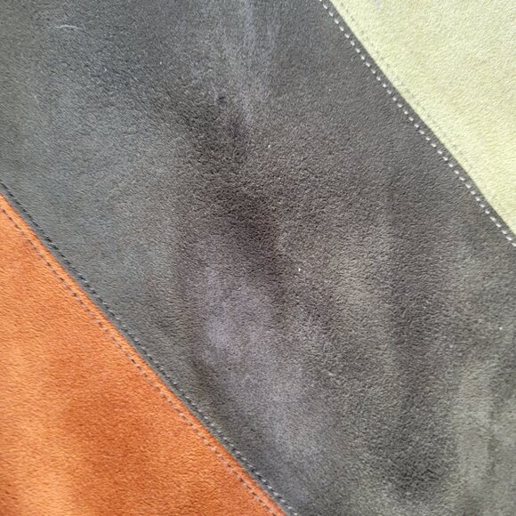 Rare Vintage Gap 1969 Striped Suede Midi Skirt Size 1 - Picture 7 of 9